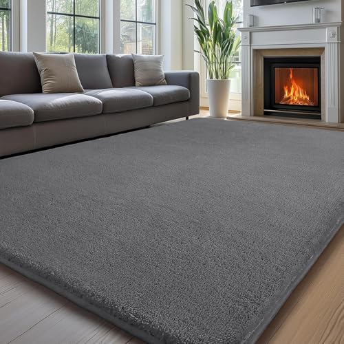 Treeboy Teppich Wohnzimmer 275x370 Grau Flauschiger Weicher Kurzflor Teppich - Moderner Wohnzimmerteppich auch für Schlafzimmer & Kinderzimmer, Carpet mit Anti-Rutsch & Waschbar - Teppiche Gegend Treeboy Teppich Wohnzimmer 275x370 Grau Flauschiger Weicher Kurzflor Teppich - Moderner Wohnzimmerteppich auch für Schlafzimmer & Kinderzimmer, Carpet mit Anti-Rutsch & Waschbar - Teppiche Gegend von Treeboy