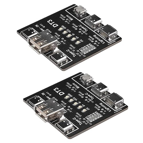 Treedix 2-Pack USB Kabel Datenleitung Test Board USB Datenkabel Tester USB Kabel Checker Datendraht Aufladen Testkarte Schneller Detektor Werkzeug PCB Board für Micro Typ C Typ A von Treedix