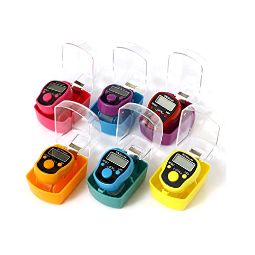 Treedix 6 Stück Digitale Tally Fingerzähler mit LED, bunter Zählerring mit LED-Licht, einzelner Zähler-Fingerring für Muslimen, Gebets-Strickbahn, Golf-Rundenzähler, Bereich 0–9999 Treedix 6 Stück Digitale Tally Fingerzähler mit LED, bunter Zählerring mit LED-Licht, einzelner Zähler-Fingerring für Muslimen, Gebets-Strickbahn, Golf-Rundenzähler, Bereich 0–9999 von Treedix