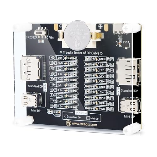 Treedix DisplayPort Kabeltester für Standard DisplayPort Kabel, 20 LED-Statusanzeigen zur Überprüfung auf Kurzschluss, Unterbrechung und Fehlverdrahtung für DP1.0, 1.1, 1.2, 1.2a, 1.3, 1.4, 2.0, 2.1 von Treedix