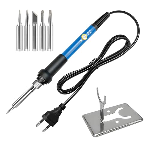Treedix Lötkolben Set Elektronik, 60W 220V Lötkolben mit Temperatur Einstellbar, Mini Lötkolben mit EU Stecker, 5 Stück Lötspitzen mit Lötkolben-Ständer Treedix Lötkolben Set Elektronik, 60W 220V Lötkolben mit Temperatur Einstellbar, Mini Lötkolben mit EU Stecker, 5 Stück Lötspitzen mit Lötkolben-Ständer von Treedix