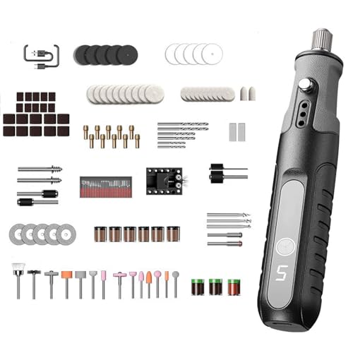 Treedix Mini kabelloses Rotationswerkzeug-Set, Fünf-Gang einstellbares kabelloses Rotationswerkzeug-Set, wiederaufladbarer kabelloser elektrischer Mikro-Gravierstift für Perlen, Metall, Holz, Glas und Treedix Mini kabelloses Rotationswerkzeug-Set, Fünf-Gang einstellbares kabelloses Rotationswerkzeug-Set, wiederaufladbarer kabelloser elektrischer Mikro-Gravierstift für Perlen, Metall, Holz, Glas und von Treedix