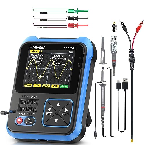 Treedix Oszilloskop Multimeter, 3 in 1 Digital Oszilloskop Generator, 2.4 Zoll HD Farbbildschirm USB wiederaufladbare Digital Transistor Tester Kit, PWM Ausgangssignalgenerator, 500kHz Bandbreite Treedix Oszilloskop Multimeter, 3 in 1 Digital Oszilloskop Generator, 2.4 Zoll HD Farbbildschirm USB wiederaufladbare Digital Transistor Tester Kit, PWM Ausgangssignalgenerator, 500kHz Bandbreite von Treedix