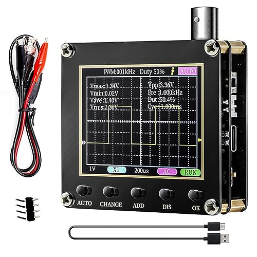 Treedix Oszilloskop Multimeter, digitales Handoszilloskop 2.5MSa/s 200KHz, tragbares Oszilloskop Kit mit Prope für Automobil Oszilloskop Wellenform Analyse, Echtzeit-Probenahme ±400V PWM Ausgang von Treedix
