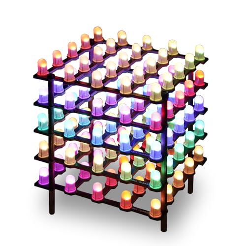 Treedix RGB Vollfarb-LED-Würfel, DIY-Programmier-Set, 5 mm digital, individuell adressierbar, 5 x 5 x 5 LED-Würfel, genug Teile, Lötübungsset, kompatibel mit Arduino, Raspberry Pi, Teensy Treedix RGB Vollfarb-LED-Würfel, DIY-Programmier-Set, 5 mm digital, individuell adressierbar, 5 x 5 x 5 LED-Würfel, genug Teile, Lötübungsset, kompatibel mit Arduino, Raspberry Pi, Teensy von Treedix