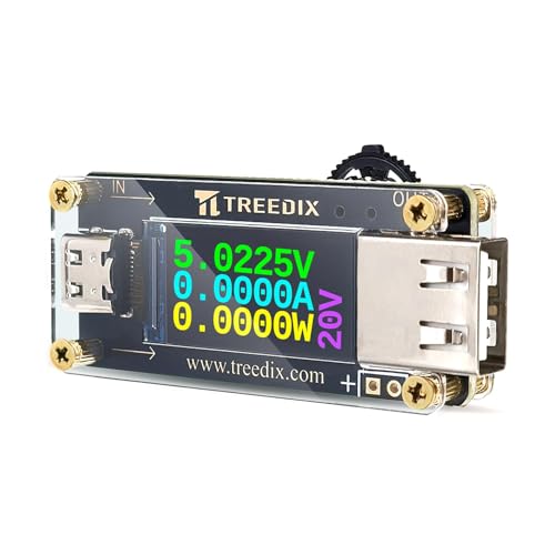 Treedix USB Tester USB Type C to Type A QC PD3.0 Trigger Module with LCD Screen Type-C Female Interface 5V 9V 12V 15V 20V 5A Adjustable Voltage Current Power Supply, PD2.0/PD3.0, QC2.0/QC3.0, BC1.2 Treedix USB Tester USB Type C to Type A QC PD3.0 Trigger Module with LCD Screen Type-C Female Interface 5V 9V 12V 15V 20V 5A Adjustable Voltage Current Power Supply, PD2.0/PD3.0, QC2.0/QC3.0, BC1.2 von Treedix
