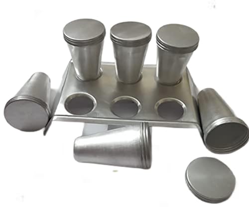 TreegoArt Kulfi-Formen aus Aluminium mit Ständer, wiederverwendbar, Eiscreme-Form, DIY-Kit – 6 Stück mit Ständer, Kulfi_Mekar_12 von TreegoArt