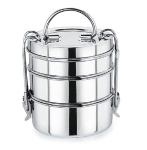 TreegoArt Lunchbox Brotdose Brotzeitbox aus Edelstahl mit 3 Behältern, 2150 ml, Größe 7 x 3 Stück von TreegoArt