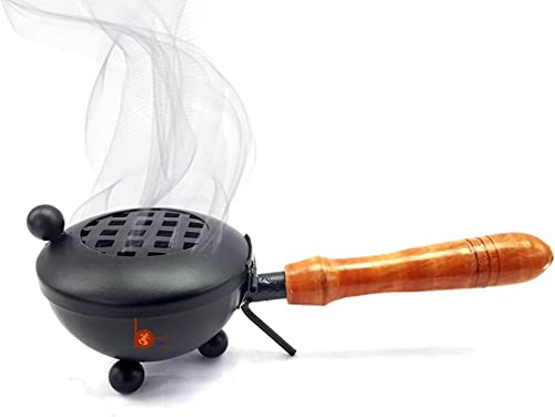 TreegoArt Sambrani Dhoop Räuchergefäß aus Metall, Holzkohle, 17,8 cm von TreegoArt