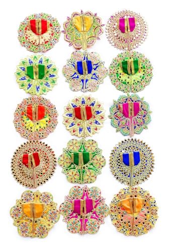 TreegoArt Thakurji Kanha/Bal Gopal Krishna Laddu/Ladoo Gopalji Baumwollkleid Poshak Set (Größe 0, mehrfarbig)-Combo-10 von TreegoArt