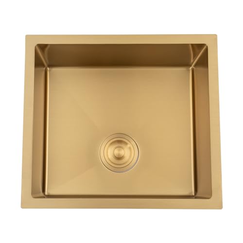 Edelstahl Küchenspüle 50x45 cm, Einbauspüle mit Abflussrohre, Spüle Spülbecken 1 Becken Spüle für Küche, Gold Edelstahl Küchenspüle 50x45 cm, Einbauspüle mit Abflussrohre, Spüle Spülbecken 1 Becken Spüle für Küche, Gold von Treeisland