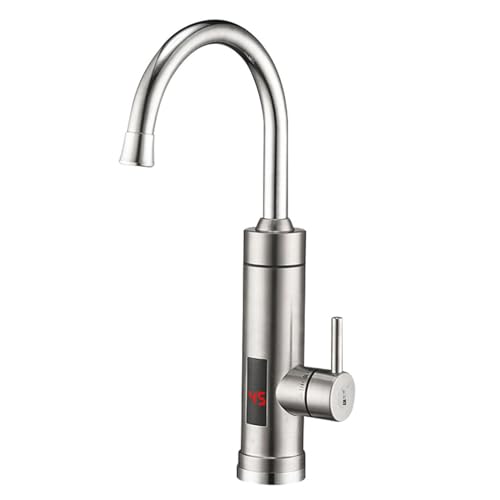 Elektrische Durchlauferhitzer, LED Elektrischer Wasserhahn 360° Drehbar Sofort Heizung Küchenarmatur mit Temperaturanzeige für Küche von Treeisland
