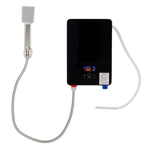 Elektrischer Durchlauferhitzer, 6500W Elektrischer Warmwasserbereiter mit LED-Display, Tankless Water Heater mit Handbrause für Badezimmer Küche Elektrischer Durchlauferhitzer, 6500W Elektrischer Warmwasserbereiter mit LED-Display, Tankless Water Heater mit Handbrause für Badezimmer Küche von Treeisland