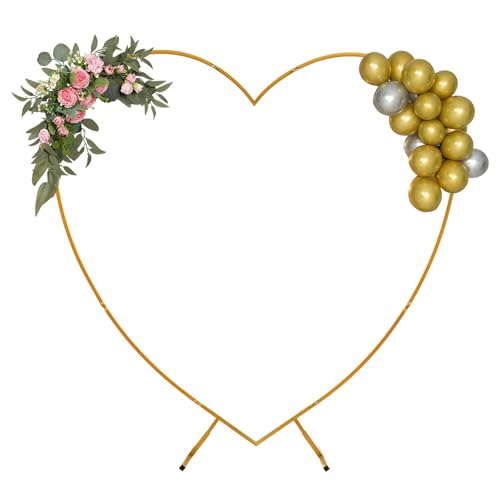 Hochzeitsbogen Herz Metall Wedding Arch Backdrop Stand Ballonbogen Set für Hochzeit Zeremonie Party, Gold Hochzeitsbogen Herz Metall Wedding Arch Backdrop Stand Ballonbogen Set für Hochzeit Zeremonie Party, Gold von Treeisland