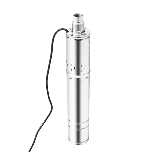 Tiefbrunnenpumpe 500 W Brunnenpumpe Max. Durchfluss 2 m³/h Tauchpumpe Max. Förderhöhe 100 m, Ideal für Landwirtschaftliche Bewässerung von Treeisland