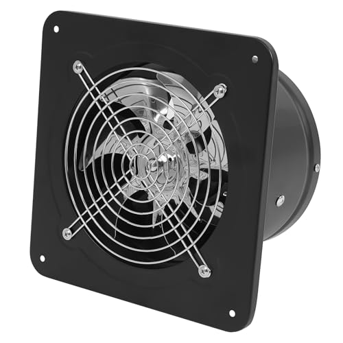 Treeisland Abluftventilator 180 mm Schwarz Axiallüfter 2600 RPM Industrie Wandventilator für Entlüftung und Belüftung im Badezimmer, Küche von Treeisland