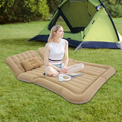 Treeisland Auto Matratze SUV Luftmatratze Aufblasbare Camping Bett für Auto, Aufblasbare Matratze für Reisen Camping Outdoor Aktivitäten (Beige) von Treeisland