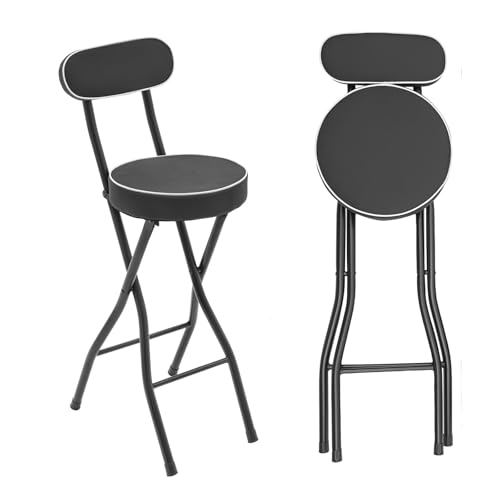 Treeisland Barhocker 2er Set, Klapphocker mit Rückenlehne für Küche, Esszimmer, Büro, Maximale Belastung 125 kg von Treeisland