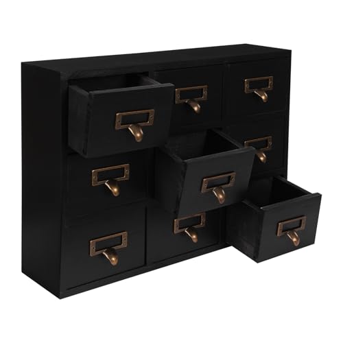 Treeisland Holz Schublade Organizer Desktop Mini Kommode mit 9 Schubladen, Holz Schubladenschrank für Desktop Organizer und Storage von Treeisland