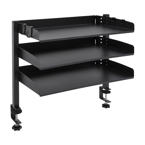 Treeisland Schreibtischregal mit Klemmvorrichtung, 3-stufiges Schreibtischregal mit Klemmen, Schreibtisch Aufsatzregal für Büro, Zuhause, Schwarz Treeisland Schreibtischregal mit Klemmvorrichtung, 3-stufiges Schreibtischregal mit Klemmen, Schreibtisch Aufsatzregal für Büro, Zuhause, Schwarz von Treeisland