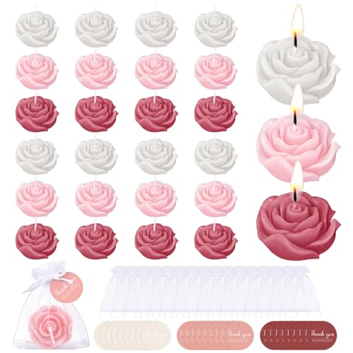 Treela 24 Set Blumenkerzen Gastgeschenk für Gäste, Mini-Teelichter, altrosa, Rosenform, für Rückgabe, Geschenk, Hochzeit, Geburtstag, Brautparty, Einweihungsparty Treela 24 Set Blumenkerzen Gastgeschenk für Gäste, Mini-Teelichter, altrosa, Rosenform, für Rückgabe, Geschenk, Hochzeit, Geburtstag, Brautparty, Einweihungsparty von Treela
