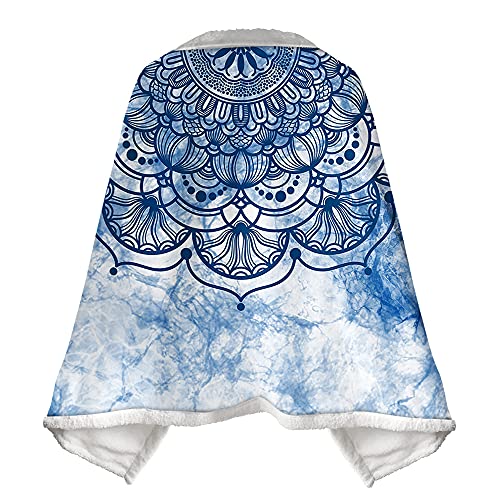 Kuscheldecke Flauschig Flanell Decke, Treer Weich Warm Flanell Umhänge Multifunktionsdecke mit Knopffixierter, Mandala Fleecedecke Sofadecke Couchdecke TV-Decke (Mehrfarbiges Mandala,150x120cm) von Treer-shop