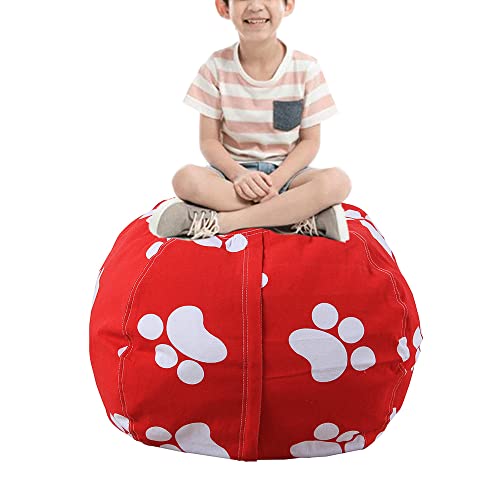 Treer Kinder Spielzeug Aufbewharungstasche, Bunter Druck Sitzsack Aufbewahrung mit Reißverschlus, Sitzsackhülle für Kleidung, Kuscheltier & Täglichen, umwandelbar in Kindersessel (Stil E,18") von Treer-shop