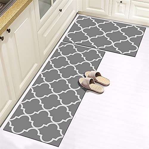 Treer Küche Teppich Läufer, Küchenteppich rutschfest Waschbarer Modernes Design, Rechteckig Fußabtreter Flur/Wohnzimmer/Schlafzimmer/Badezimmer (Vierpass,50x160cm) von Treer-shop