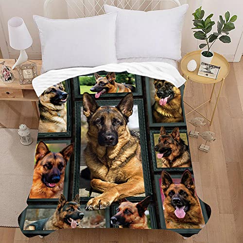 Treer Kuscheldecke Flanell Decke Überwurf - 3D Hund Druck Wohndecke Weiche Mikrofaser Fleecedecke als Sofadecke, Couchdecke, Sofaüberwurf, Bettüberwurf, Tagesdecke (150X200cm,Polizeihund) von Treer-shop