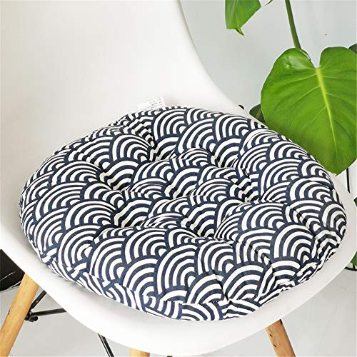Treer Runde Stuhlkissen Baumwolle und Leinen Sitzpolster Tatami Kissen Garten Büro Esszimmer Stühle Stuhlauflage (Wolke,50x50cm) von Treer-shop