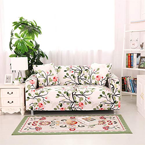 Treer Sofa Überwürfe Sofabezug Elastische, 1 2 3 4 Sitzer Elastisch Stretch Slipcover Couch Sofa Schonbezug Polyester Abwaschbar Antirutsch Sofa Hussen (Pinke Blumen,2 Sitzer(145-185cm)) von Treer-shop