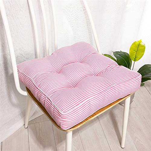 Treer Stuhlkissen Bequeme 10cm Polsterauflage Auflage für Stühle Bänke in Haus und Garten Sitzkissen Sitzauflage Gartenkissen Bequeme Sitzpolster (Rosa Linie,40x40x10cm) von Treer-shop