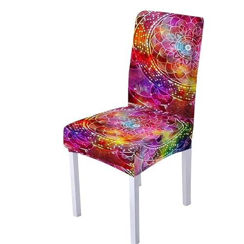 Universal Böhmen Stuhlhussen Set Stuhlbezug Sitz Stretch Beschützer, Treer Abnehmbare Stretch Mandala Stuhlhussen Für Stuhl Esszimmer Party Bankett Stuhldekoration (Galaxis,6 Stück) von Treer-shop