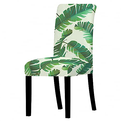 Universal Stuhlhussen Set Stuhlbezug Sitz Stretch Beschützer, Treer Blatt Abnehmbare Waschbar Stretch Stuhlhussen Für Stuhl Esszimmer Party Bankett Stuhldekoration (Sommer,4 er Set) von Treer-shop