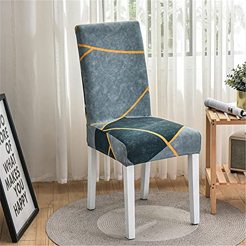 Universal Stuhlhussen Set Stuhlbezug Sitz Stretch Beschützer, Treer Geometrie Abnehmbare Waschbar Stretch Stuhlhussen Für Stuhl Esszimmer Party Bankett Stuhldekoration (Limettengrau,6 er Set) von Treer-shop