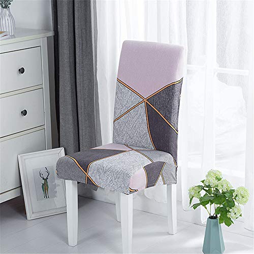 Universal Stuhlhussen Set Stuhlbezug Sitz Stretch Beschützer, Treer Geometrie Abnehmbare Waschbar Stretch Stuhlhussen Für Stuhl Esszimmer Party Bankett Stuhldekoration (Rosa,4 er Set) von Treer-shop