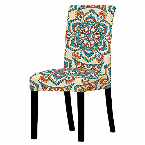 Universal Stuhlhussen Set Stuhlbezug Sitz Stretch Beschützer, Treer Mandala Böhmen Abnehmbare Waschbar Stretch Stuhlhussen Für Stuhl Esszimmer Party Bankett Stuhldekoration (Exotisch,1 Stück) von Treer-shop