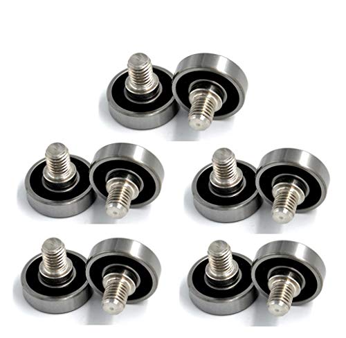 10 Stück 19mm Durchmesser Metallkugellager mit Schraube für Schrank, Schubladen, Schränke, Möbel, Fördersysteme (Konvex 2mm) von Treer