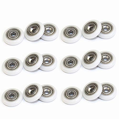 18-PCS 24mm Shower Door Rollers with POM Stainless Steel 420 Material,Guide Roller and Wheel Pulley 5x24x6mm (White) von Treer
