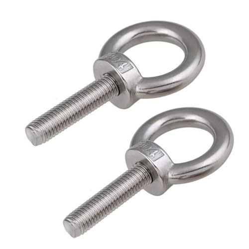 Treer 2 Stück Augenbolzen M16 Ösenschrauben Ringschrauben aus Edelstahl A2 V2A, Augenschrauben Augbolzen Hardware mit Außengewinde,Befestigungsschraube (M16x70) von Treer
