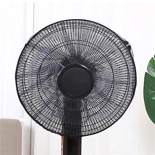 Treer 2 Stück Ventilator-Sicherheitsabdeckung, Runde Standventilator Staubschutz, Anti-Pinch Hand Kordelzug Elektrische Lüfterabdeckung Lüfterschutz Netz Mesh für Kinder (40-50cm,Schwarz) von Treer