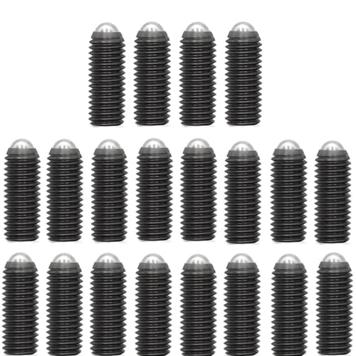 Treer 20Stk Vollgewinde Innensechskant Kugel Punkt Federnde Druckstücke aus Legiertem Stahl,Güteklasse 12.9, Kugelkopf Madenschrauben Kugelstößel für Mechanische Geräte (M8 x 35mm) von Treer