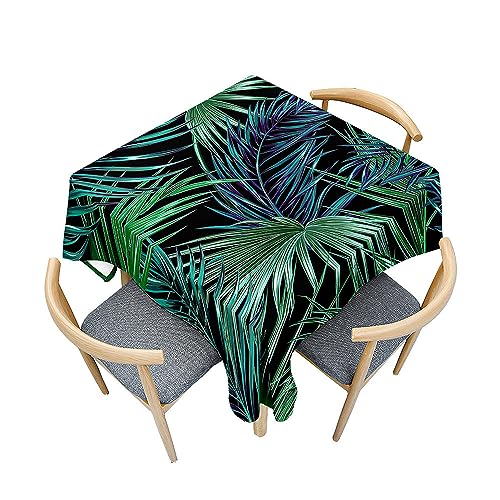 Treer 3D-Pflanzendruck Tischdecke Abwaschbar, Tischdecke Polyester Haben Lotuseffekt, Spritzfest Tischdecke für Küchendekoration Eckig Tablecloth Picknick im Freien (140x140cm,Dschungel) von Treer