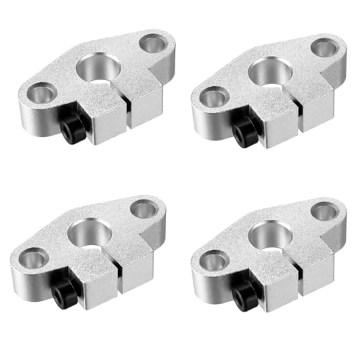 Treer 4-Pack Aluminum Linear Rod Rail Shaft Support Seats for Bathroom Towel Bar,Kitchen Rail Pan Hanger,Wall Mounted Hanger,Ceiling,Door Handle,Woodworking,Towel Rails,DIY (SHF10,Flanged) von Treer