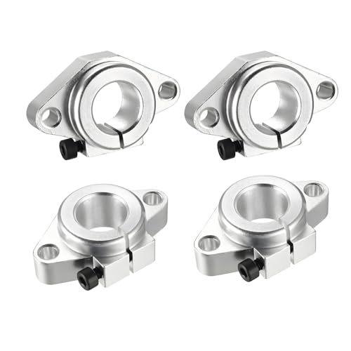 Treer 4-Pack Aluminum Linear Rod Rail Shaft Support Seats for Bathroom Towel Bar,Kitchen Rail Pan Hanger,Wall Mounted Hanger,Ceiling,Door Handle,Woodworking,Towel Rails,DIY (SHF16,Flanged) von Treer