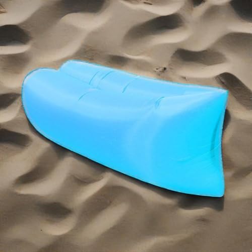 Treer Aufblasbares Sofa, Tragbares Wasserdichtes Luftsofa, Faltbare Outdoor Air Lounger, Aufblasbar Luft Sofa, für Garten Camping und Musikfestivals Reisen Seeufer Strand (Blau,200 * 70cm) von Treer