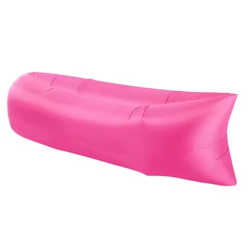 Treer Aufblasbares Sofa, Tragbares Wasserdichtes Luftsofa, Faltbare Outdoor Air Lounger, Langlebig Aufblasbar Luft Sofa für Garten Seeufer Strand Reisen Camping Musikfestivals (Dunkelrosa) von Treer