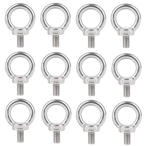 Treer Augenbolzen Augenschrauben Ringschrauben aus Edelstahl 316, Ösenbolzen Ringösen Ösenschraube Ringbolzen für Hebezubehör (M4x10,12) von Treer