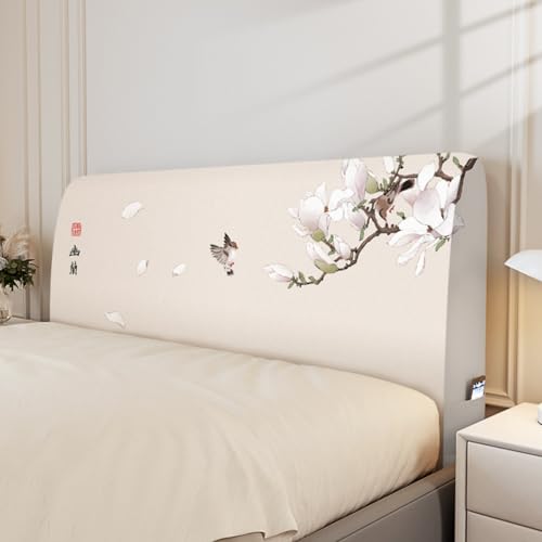 Treer Bett Kopfteil Bezug, Bettkopfteil Bezug, Chinesischer Stil Staubdicht Bettkopfteil Hussen, All-Inclusive Schutz Dekorativ für Schlafzimmer Bett Kopfteil (Spatz,180cm) von Treer