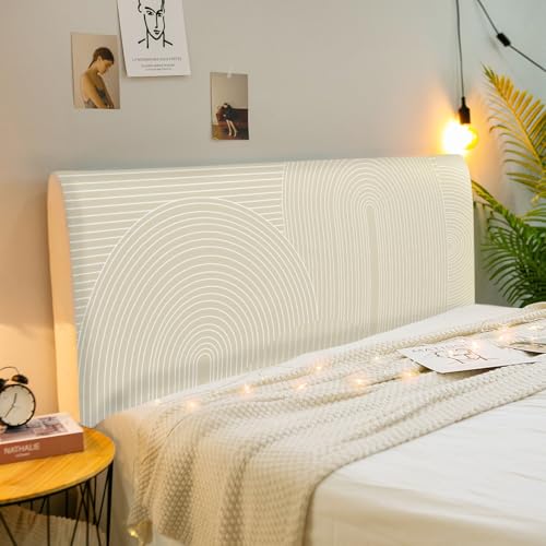 Treer Bett Kopfteil Bezug, Bettkopfteil Bezug, Minimalistischer Stil Staubdicht Bettkopfteil Hussen, All-Inclusive Schutz Dekorativ für Schlafzimmer Bett Kopfteil (Khaki 1,180cm) von Treer